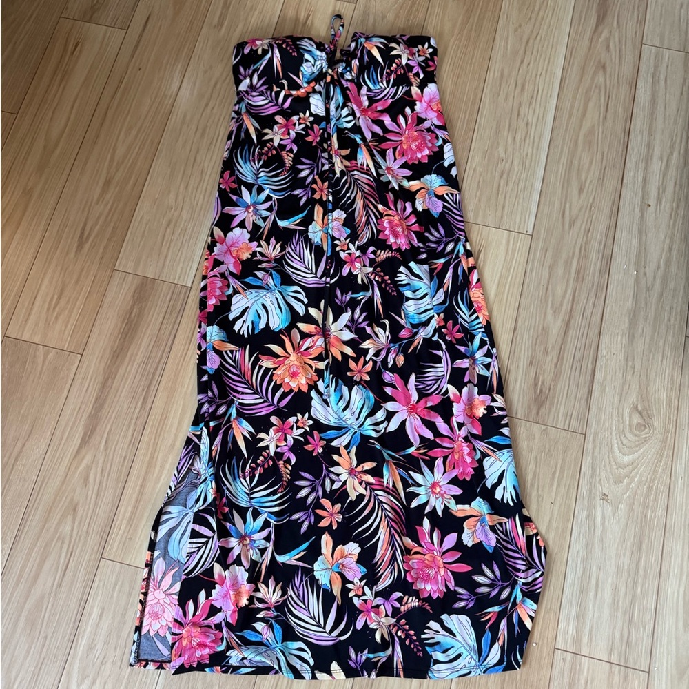 No Boundaries Floral Maxi Dress - Black, Pink, Blue